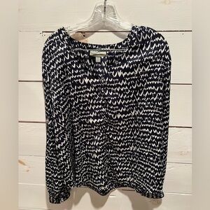 Ryegrass XXL woman’s Patterned Top, navy and white pullover blouse, EUC, work